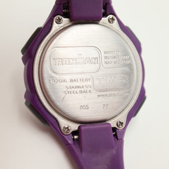 Timex Ironman Triathlon Women Indiglo Digital Watch Purple Silicone New Battery - Picture 12 of 12